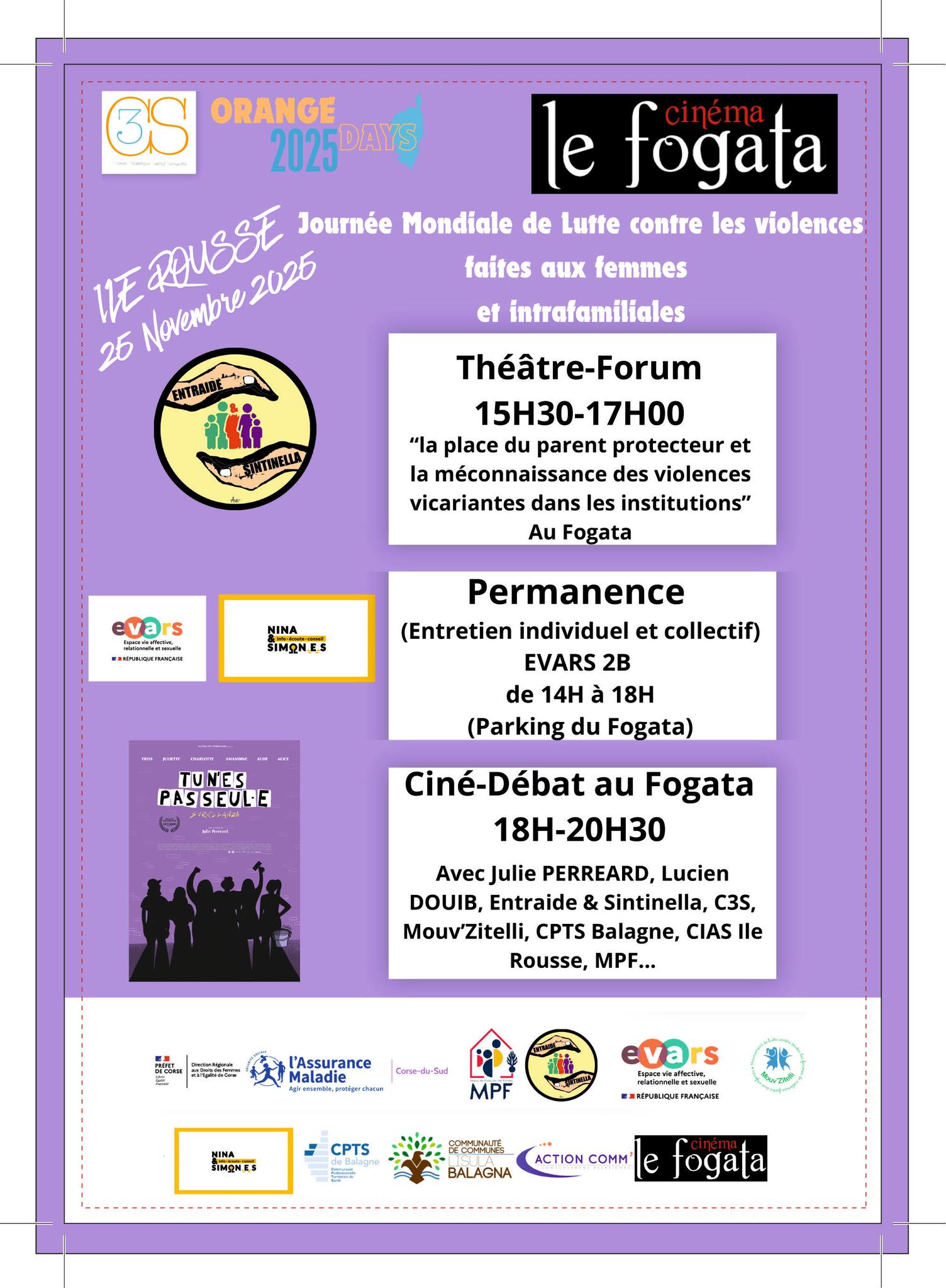 2025-11-25 Affiche Journée violences femmes - Fogata - Théatre forum - Cinéma